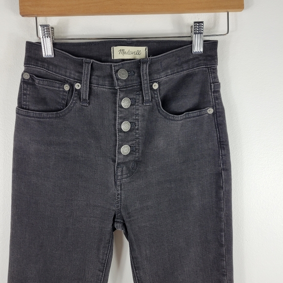 Madewell Cali Demi Boot Button Fly High Waist Cropped Boot Cut Jeans Bellspring - Picture 3 of 15